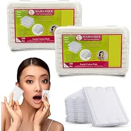 Majestique Makeup Cotton Pads, Facial Makeup Remover Pads, Natural Premium Square Cotton Puff, Double-Side for Cleaning Skin (Pack of 2/500 Pcs)-picture-31