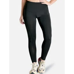 MAKCLAN Women Black Solid Sports Tights-picture-18