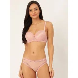 MAKCLAN Women Dusty Pink Lace Lingerie Set K36003LD-picture-19
