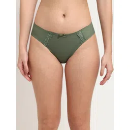 MAKCLAN Women Green Self-Design Bikini Briefs K1403PGS-picture-24