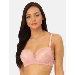 MAKCLAN Women Pink Self Design Underwired Lightly Padded Everyday Bra K36003BQ-picture-18