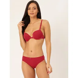 MAKCLAN Women Red Solid Lingerie Set K27019LD-picture-25