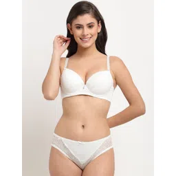 MAKCLAN Women White Self-Design Lingerie Set K1407LWS-picture-37