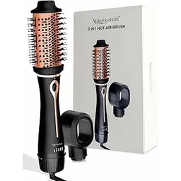 MakeMeeBold 3-in-1 Hot Air Brush | Hair Dryer, Straightener & Volumizer | 1.5-Inch Barrel | 1200W Blow Dryer Brush with Ceramic Coating | For All Hair Types (Black - Rose Gold)-picture-29