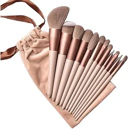 Makeup Brushes 13 Pcs Makeup Kit, Foundation Brush Eyeshadow Brush Make up Brush Set with Bag Hair Makeup Brushes Set Foundation Eyeshadow Kits (multi colour) Beige-picture-23