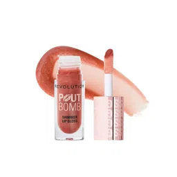 Makeup Revolution London Pout Bomb Shimmer Lip Gloss 4.5ml - Nude Glow-picture-24