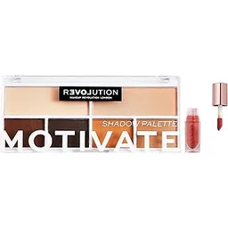 Makeup Revolution Pout Bomb Plumping Gloss- Peachy Coral |4.6 mlColour Play Motivate Eyeshadow Palette, Mixed-picture-43