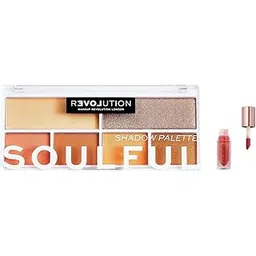 Makeup Revolution Pout Bomb Plumping Gloss- Peachy Coral |4.6 mlColour Play Soulful Eyeshadow Palette,Mixed-picture-16