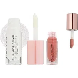 Makeup RevolutionShimmer Bomb Light Beam Pearl | 4.5mlPout Bomb Plumping Gloss Kiss Nude | 4.6ml-picture-18