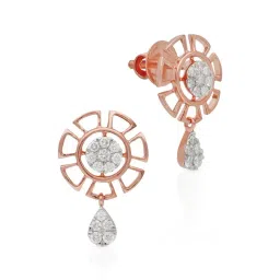 Malabar Gold and Diamonds 18k IGI Certified Diamond Rose Gold Drop Earrings for Women-picture-19