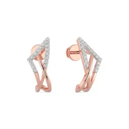 Malabar Gold and Diamonds 18k Rose Gold & Diamond Mine Earrings for Women-picture-12