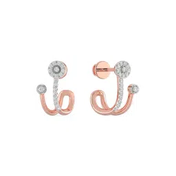 Malabar Gold and Diamonds 18k Rose Gold & Diamond Mine Earrings for Women-picture-25