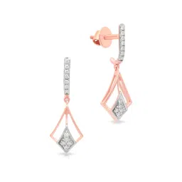 Malabar Gold and Diamonds 18k Rose Gold Drop Earrings-picture-10