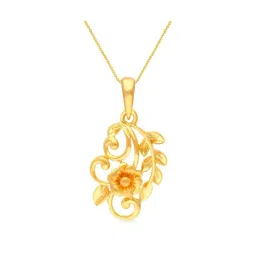 Malabar Gold and Diamonds 22k Gold Floral Pendant without Chain for Women-image-3