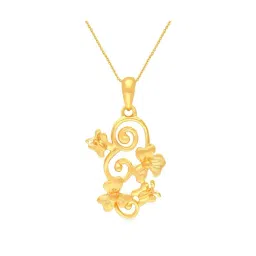 Malabar Gold and Diamonds 22k Gold Floral Pendant without Chain for Women-image-4