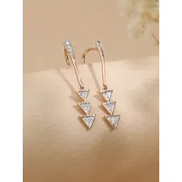 Malabar Gold and Diamonds BIS Hallmark 18k Rose Gold Diamond Drop Earrings-picture-20