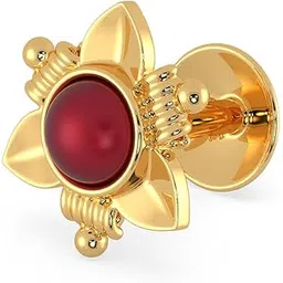 malabar gold & diamonds Yellow Gold Nose Pin for Women 22 k | 22k BIS Hallmark (916) Nose Stud for Women and Girls with Piercing-picture-12