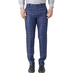 maleno Men's Polycotton Slim Fit Checkered Trouser | Classic Slim Fit Formal Trousers for Men | Regular Fit Solid-picture-12