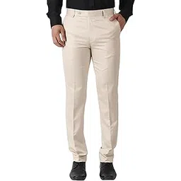 maleno Men's Slub Effect Solid Trouser | Classic Slim Fit Formal Trousers for Men | Slim Fit Trousers for Men-picture-31