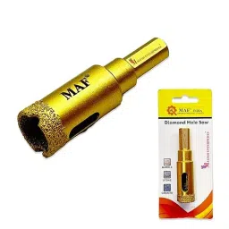 Malfah Enterprises 12 mm Brazed Diamond Golden Tone Hex Holesaw Core Drill Bit-picture-12