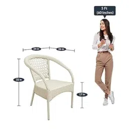 MALHOTRA OFFICE SYSTEMS Patio D-8 Indoor Outdoor Living Room Balcony Garden 4Chair + 1Table Furniture Set| Coffee Chair Table Set|Powder Coated(Off White) image 1