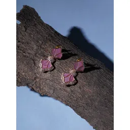 Mali Fionna Rose Gold Plated Contemporary Drop Earrings-picture-11