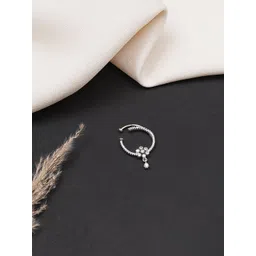 Mali Fionna Silver-Plated Artificial Stones Studded & Beaded Ring Nosepin-picture-29