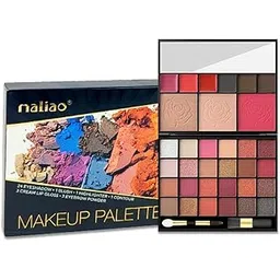 Maliao 24 Eyeshadow 1 Blush 1 Highlighter 1 Contour 3 Cream Lip Gloss 3 Eyebrow Powder Makeup Palette | All-in-One Makeup Kit | Highly Pigmented | Long-Lasting & Versatile | Perfect for Face & Eye Looks | Travel-Friendly, 55g (2)-picture-14