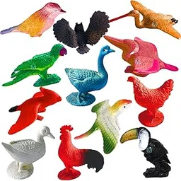 Mallexo Soft PVC Bird Animal Toys for Kids 3D Model Animal Figure Play Set 12PCs Unique Types of Miniature Bird Toys for Children Sparrow Farm Animal Toys Birthday Return Gift (Birds 12)-picture-14