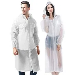 malvina Unisex Waterproof Long Coat Raincoat for Men and Women with Adjustable Hood (Size: Free Size,Color-white) (Pack Of 2)-picture-19