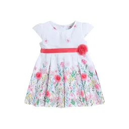 mama & bebe Girls Floral Printed Cap Sleeve Cotton Fit & Flare Dress-picture-24