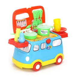 Mamma Mia 2 in 1 Role Play Kitchen Vehicle Set of 21 - Multicolour-image-1