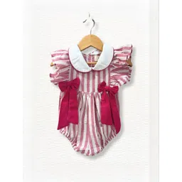 Mamma's Bear Girls Striped Onesie with Bow Detail-picture-37