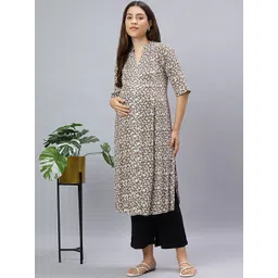 Mammas Maternity Printed V-Neck Maternity Kurti-picture-18