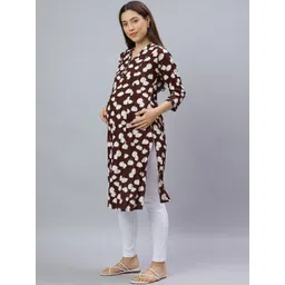 Mammas Maternity Printed V-Neck Pure Cotton Maternity Kurti image 3