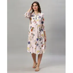 mamma's maternity Women Floral Print Fit & Flare Dress-picture-51