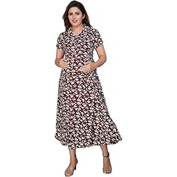 mamma's maternity Women's Knee Length Printed Maternity | Feeding | Nursing Dress | Maternity Comfort Dress Kurti-picture-24