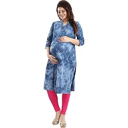 mamma's maternity Women's Printed Denim Maternity | Feeding Kurti | Pre and Post Pregnancy-picture-21