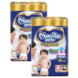 MamyPoko Extra Absorb Pants Style Diapers Large - 48 Pieces - (Pack of 2)-picture-26