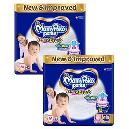 MamyPoko Extra Absorb Pants Style Diapers Medium - 42 Pieces - (Pack of 2)-picture-15
