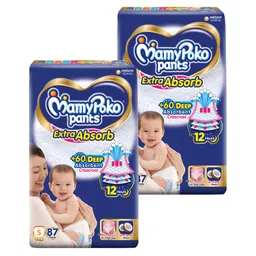 MamyPoko Extra Absorb Pants Style Diapers Small - 87 Pieces - (Pack of 2)-picture-30