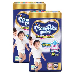 MamyPoko Extra Absorb Pants Style Diapers XXL (Extra Extra Large) 34 Pieces - (Pack of 2)-picture-28