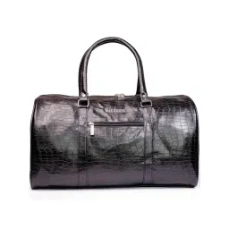 Man Arden Black Animal Effect Medium Leather Duffle Bag-picture-28