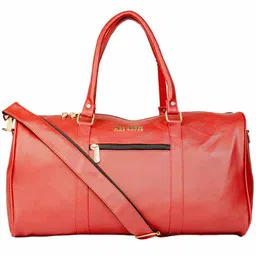 Man Arden PVC Leather Barrel Style Travel Bag,  Red -picture-20