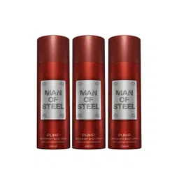 Denver Set of 3 Man Of Steel Pump Long-Lasting Deodorant Body Spray - 200ml each image 1