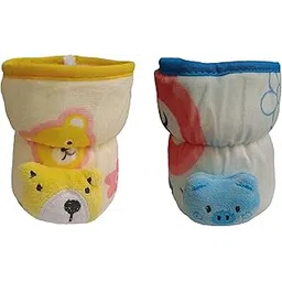 Manan Shopee Bottle Covers for Philips Avent/Broad Neck Soft Plush Stretchable Baby Feeding Bottle Cover with Strap for (Blue-Yellow, 120ml,125ml,140ml)-picture-35