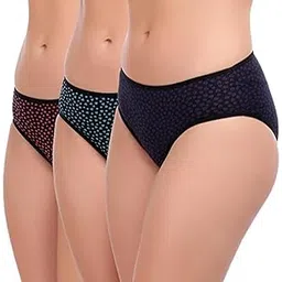 manchi fashion Women's Hipster Panty Combo Pack of 3 | Soft Cotton Spandex | Lightly Padded for Period Support | Anti-Bacterial, No Marks Waistband | Moisture Wicking Underwear-picture-41
