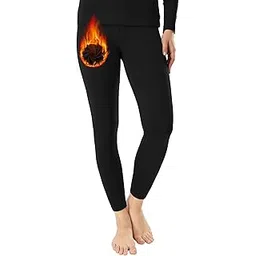 mancyfit Thermal Pants for Women Fleece Lined Leggings Underwear Soft Bottoms (Black, Medium)-picture-22