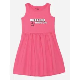 M&H Juniors Girls Typography Printed Fit and Flare Dress-image-14