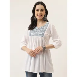 Mandvi Floral Embroidered Round Neck Top-picture-15